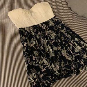 White and Navy Blue Dress